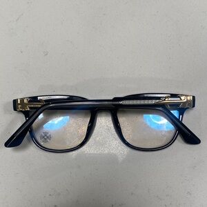 Black and Gold Chrome Heart Glasses